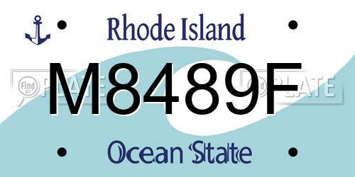 M8489F Rhode Island License Plate