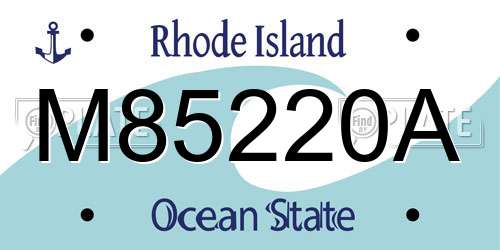 M85220A Rhode Island License Plate