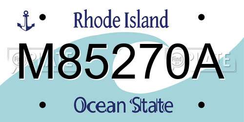 M85270A Rhode Island License Plate