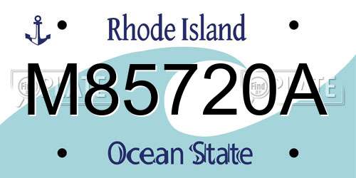 M85720A Rhode Island License Plate