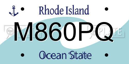 M860PQ Rhode Island License Plate