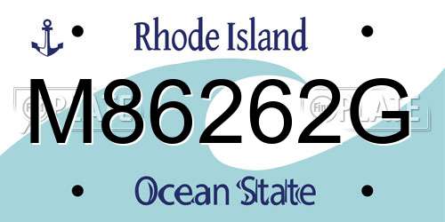M86262G Rhode Island License Plate