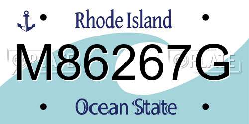 M86267G Rhode Island License Plate