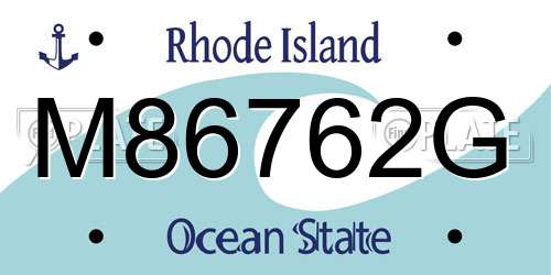 M86762G Rhode Island License Plate