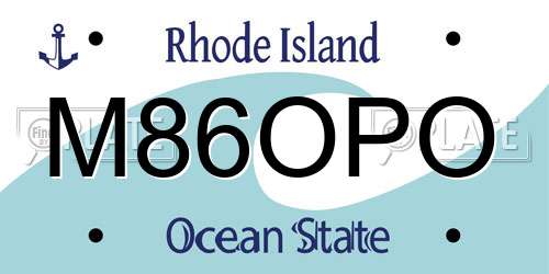 M86OPO Rhode Island License Plate