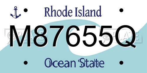M87655Q Rhode Island License Plate
