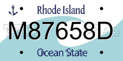 M87658D Rhode Island License Plate