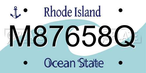 M87658Q Rhode Island License Plate