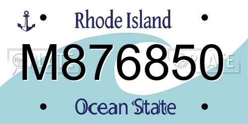 M876850 Rhode Island License Plate