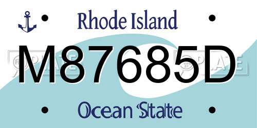 M87685D Rhode Island License Plate
