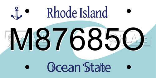 M87685O Rhode Island License Plate