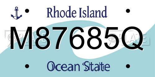 M87685Q Rhode Island License Plate