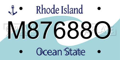 M87688O Rhode Island License Plate