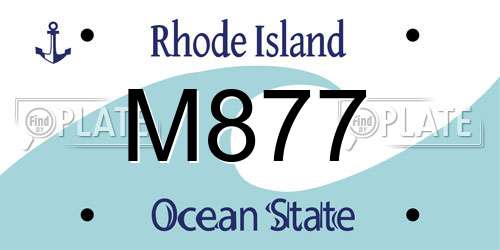 M877 Rhode Island License Plate