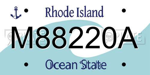 M88220A Rhode Island License Plate