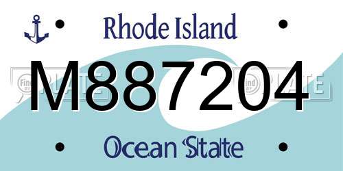 M887204 Rhode Island License Plate
