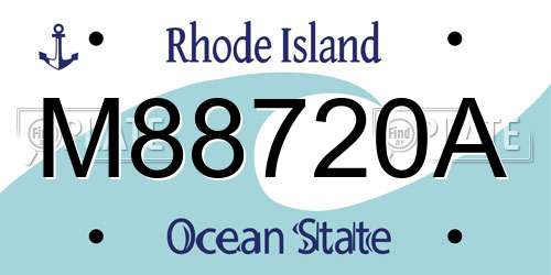 M88720A Rhode Island License Plate