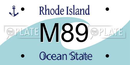 M89 Rhode Island License Plate