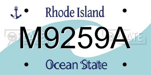 M9259A Rhode Island License Plate