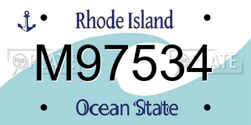 M97534 Rhode Island License Plate