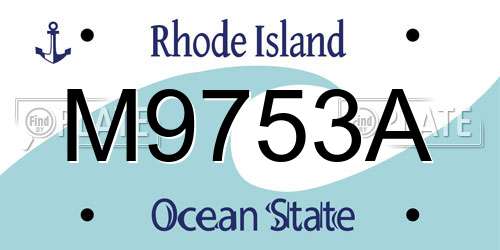M9753A Rhode Island License Plate
