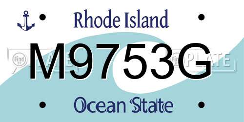 M9753G Rhode Island License Plate