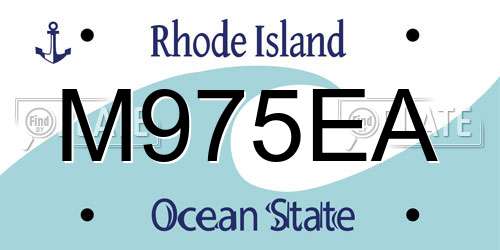 M975EA Rhode Island License Plate