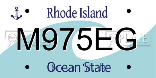 M975EG Rhode Island License Plate