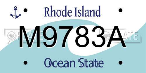M9783A Rhode Island License Plate