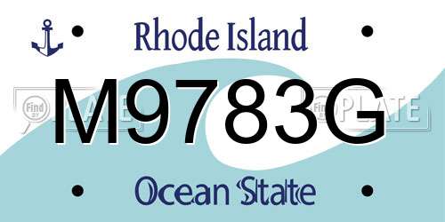 M9783G Rhode Island License Plate
