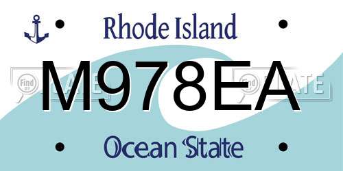 M978EA Rhode Island License Plate
