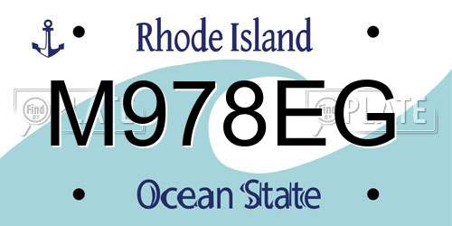 M978EG Rhode Island License Plate