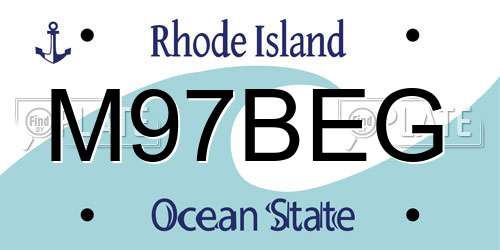 M97BEG Rhode Island License Plate