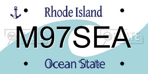 M97SEA Rhode Island License Plate