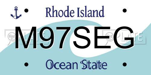M97SEG Rhode Island License Plate