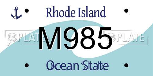 M985 Rhode Island License Plate