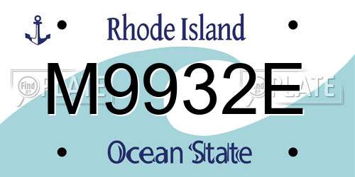 M9932E Rhode Island License Plate