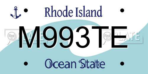 M993TE Rhode Island License Plate
