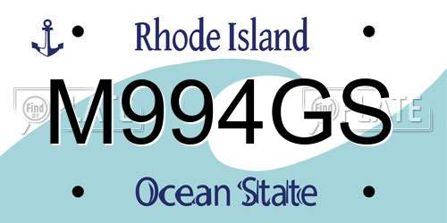 M994GS Rhode Island License Plate