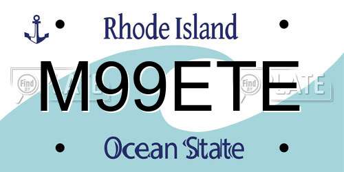 M99ETE Rhode Island License Plate