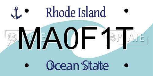 MA0F1T Rhode Island License Plate