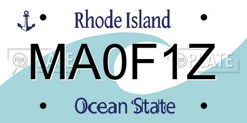 MA0F1Z Rhode Island License Plate
