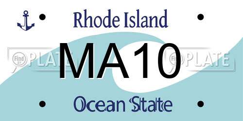 MA10 Rhode Island License Plate