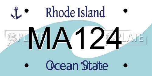 MA124 Rhode Island License Plate