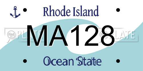 MA128 Rhode Island License Plate