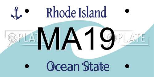 MA19 Rhode Island License Plate