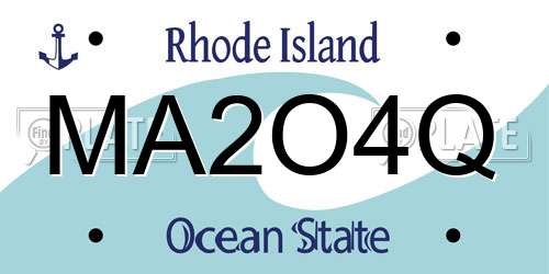 MA2O4Q Rhode Island License Plate