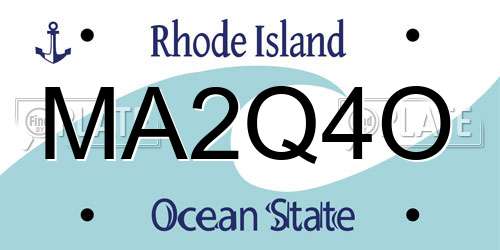 MA2Q4O Rhode Island License Plate