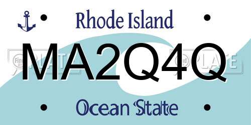 MA2Q4Q Rhode Island License Plate