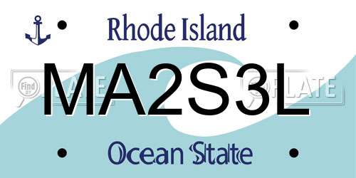 MA2S3L Rhode Island License Plate